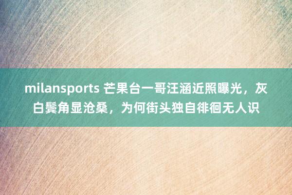 milansports 芒果台一哥汪涵近照曝光，灰白鬓角显沧桑，为何街头独自徘徊无人识
